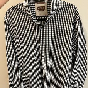 Mens Michael Kors Black and White Button Down Size Large